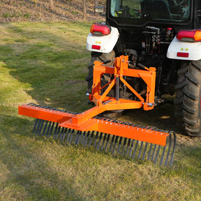 72" Landscape Rake with 36 Tines 3 Point Hitch Tractor Attachment, LR72