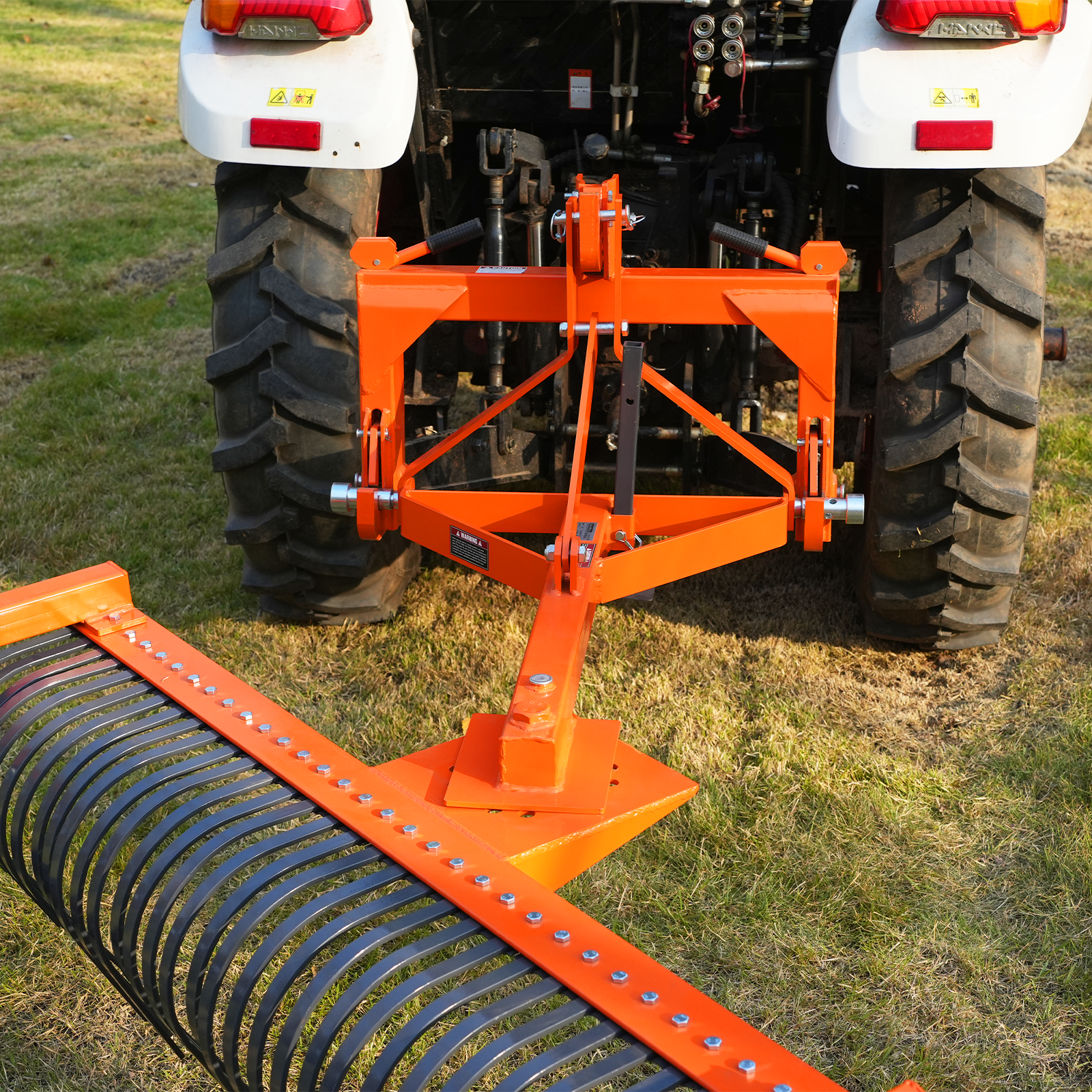 72" Landscape Rake with 36 Tines 3 Point Hitch Tractor Attachment, LR72
