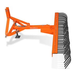 72" Landscape Rake with 36 Tines 3 Point Hitch Tractor Attachment, LR72