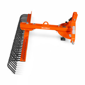 72" Offset Landscape Rake with 36 Tines 3 Point Hitch Tractor Attachment, LRA72