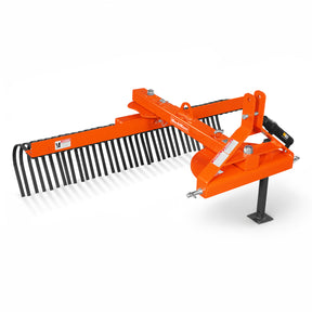 72" Offset Landscape Rake with 36 Tines 3 Point Hitch Tractor Attachment, LRA72