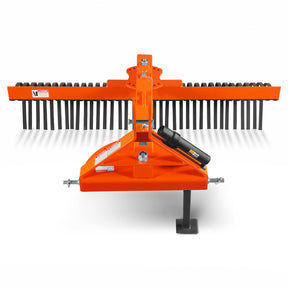 72" Offset Landscape Rake with 36 Tines 3 Point Hitch Tractor Attachment, LRA72
