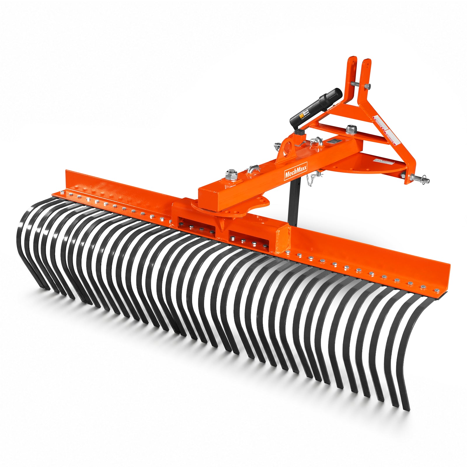 72" Offset Landscape Rake with 36 Tines 3 Point Hitch Tractor Attachment, LRA72