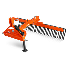 72" Offset Landscape Rake with 36 Tines 3 Point Hitch Tractor Attachment, LRA72
