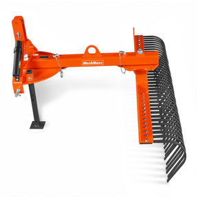 72" Offset Landscape Rake with 36 Tines 3 Point Hitch Tractor Attachment, LRA72