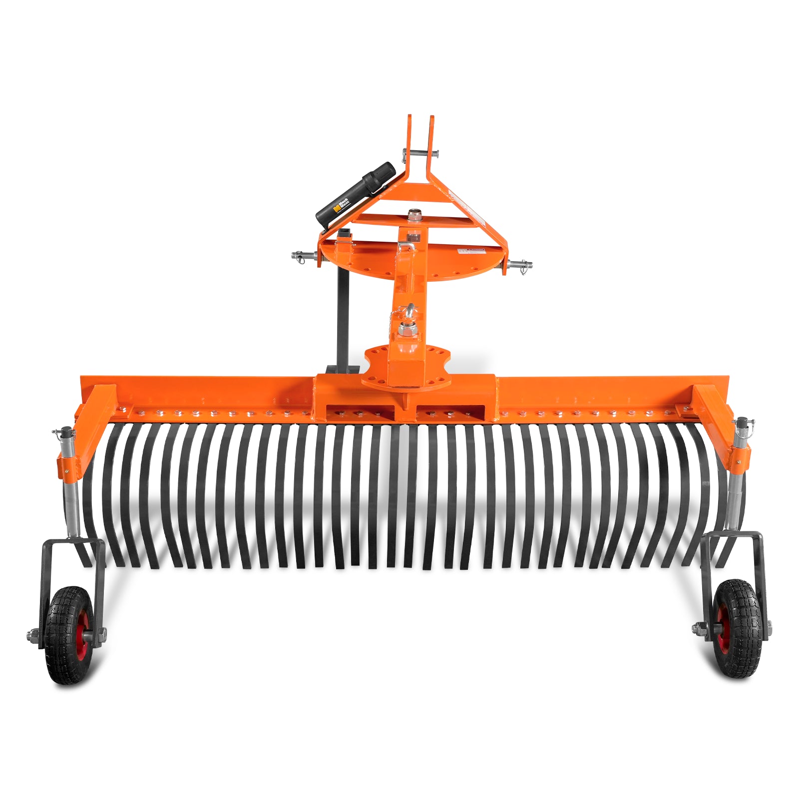 72" Offset Landscape Rake with Bolt-on Wheels & 36 Tines 3 Point Hitch Tractor Attachment, LRA72W
