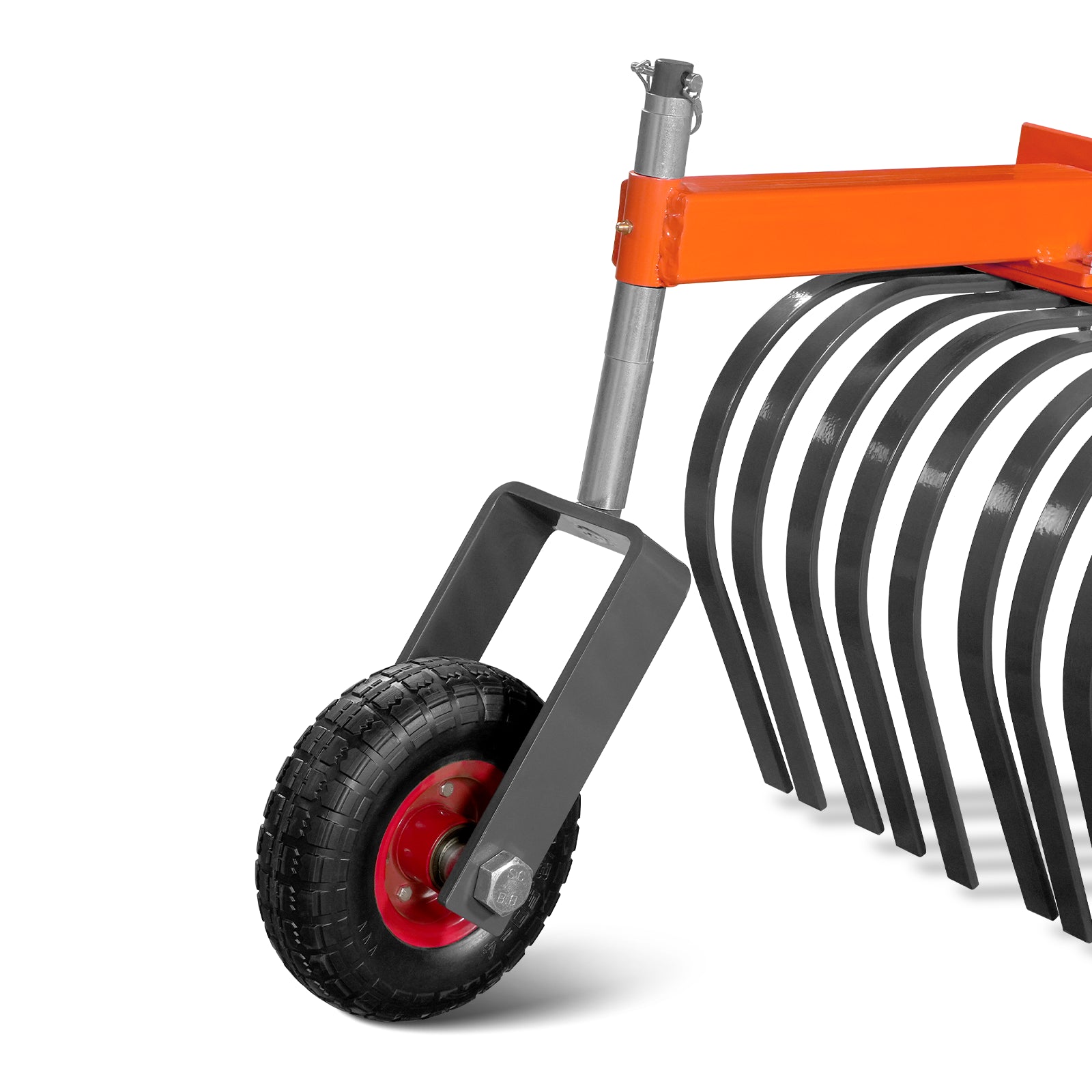 60" Offset Landscape Rake with Bolt-on Wheels & 30 Tines 3 Point Hitch Tractor Attachment, LRA60W