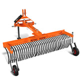 72" Offset Landscape Rake with Bolt-on Wheels & 36 Tines 3 Point Hitch Tractor Attachment, LRA72W