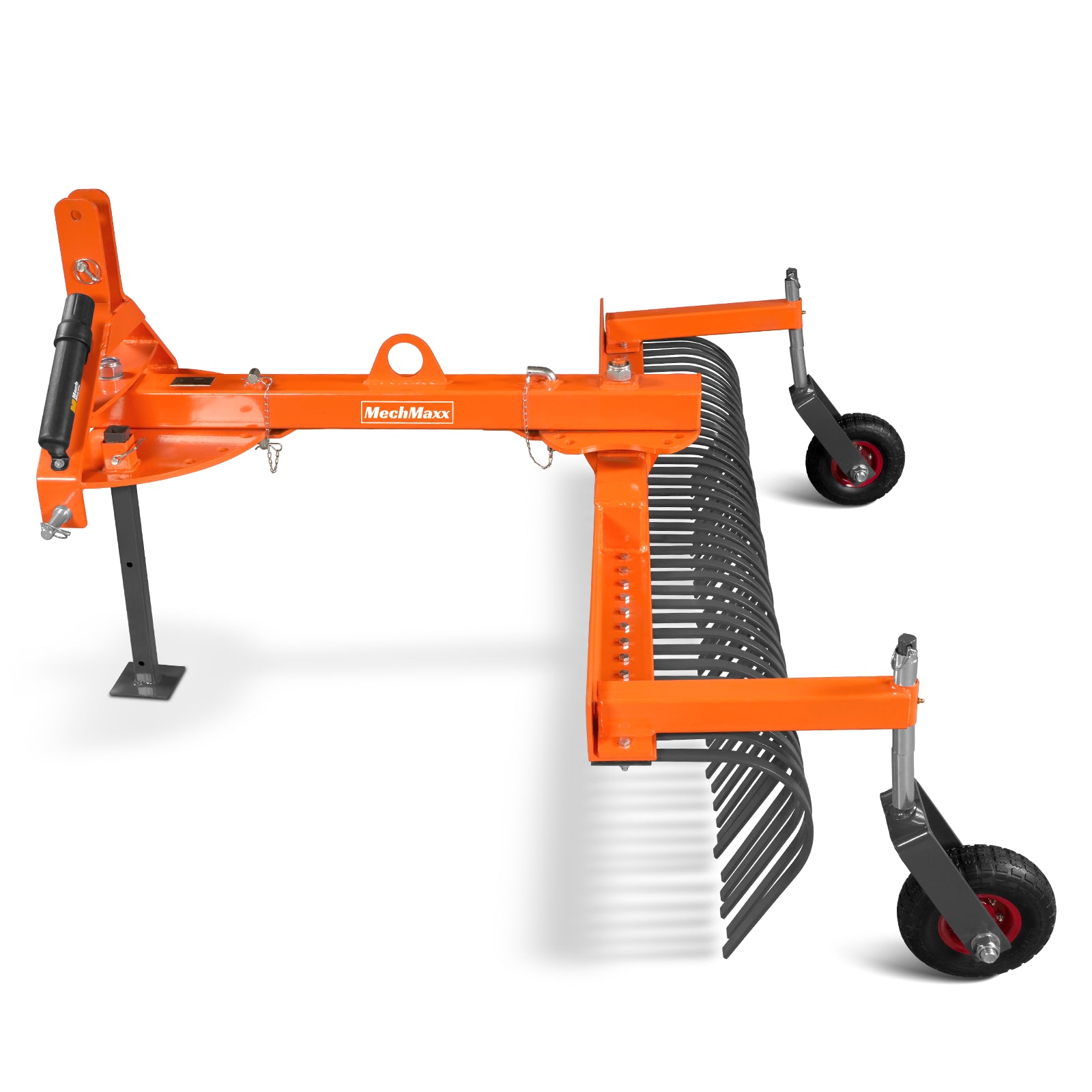 72" Offset Landscape Rake with Bolt-on Wheels & 36 Tines 3 Point Hitch Tractor Attachment, LRA72W