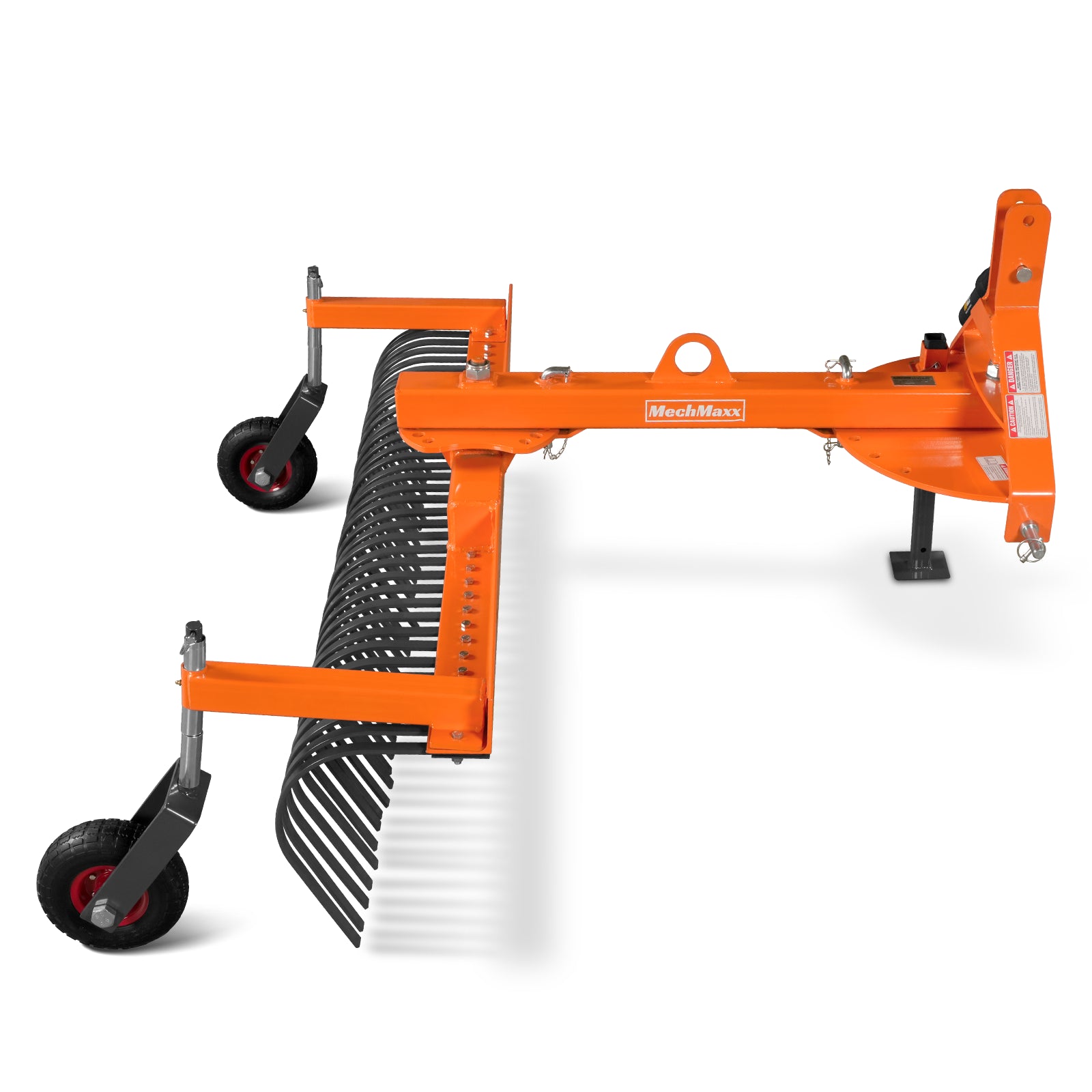 72" Offset Landscape Rake with Bolt-on Wheels & 36 Tines 3 Point Hitch Tractor Attachment, LRA72W