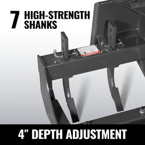 72" Skid Steer Land Plane with 7 Adjustable Scarifier Shanks, Removable Sift Screen and Bolt-On Cutting Blades, SSLP72