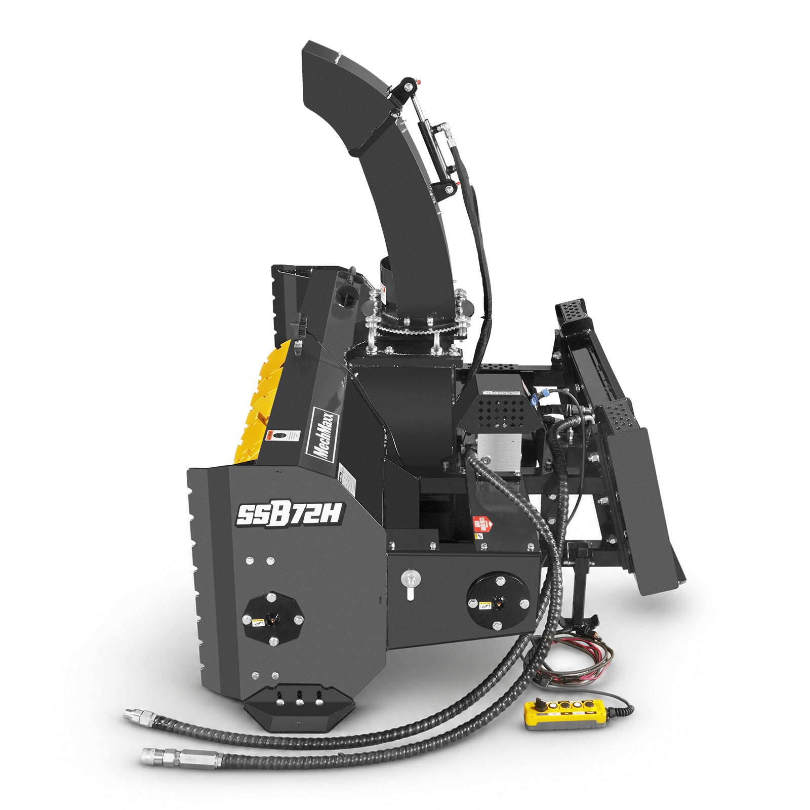 72" Hydraulic Skid Steer Snow Blower, 16–24 GPM, Hydraulic Chute Rotator & Deflector, 24" Impeller, SSB72H