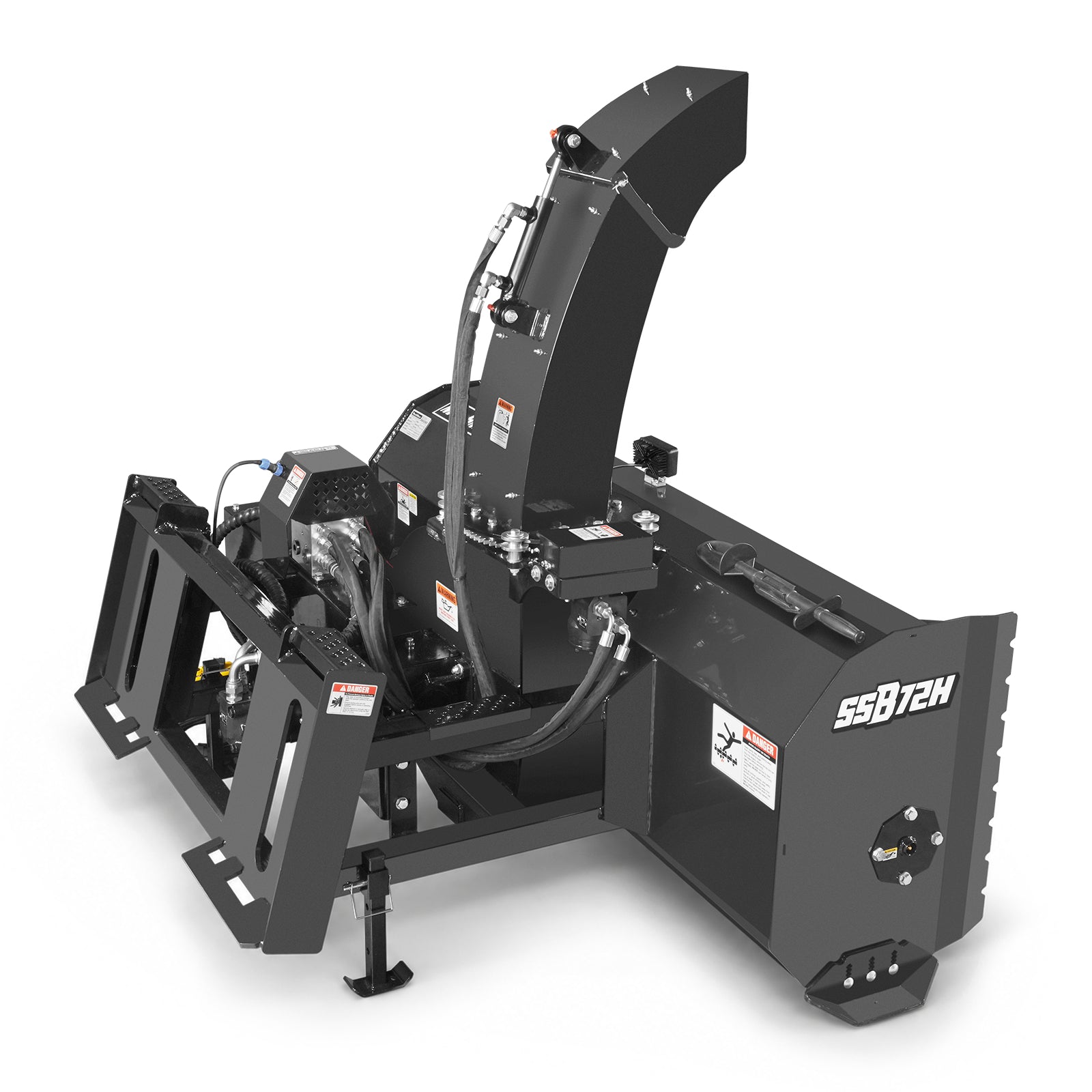 72" Hydraulic Skid Steer Snow Blower, 16–24 GPM, Hydraulic Chute Rotator & Deflector, 24" Impeller, SSB72H