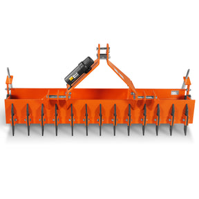 72" Soil Pulverizer, Single Spiked Roller, 25 Shanks, Category 1 and 2, 3 Point Hitch Tractor Attachment, TSP72