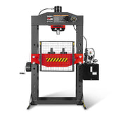 75 Ton H-Frame Electric Hydraulic Shop Press with Hand Winch, 110V Motor, Fully Welded Steel Frame, Safety Guard, Foot Pedal Control, HSP75E