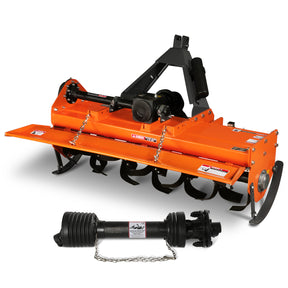 5FT 3-Point Gear Drive Rotary Tiller, 25-50HP Tractor, PTO Shaft Included (With Slip Clutch), Cat. 1 &2 Hookup , RT500