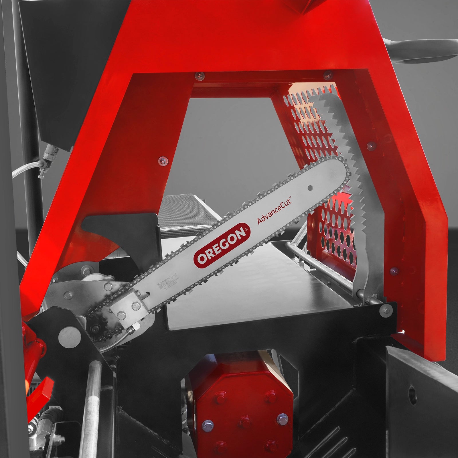 Firewood Log Splitter Processor with Conveyor, 20ton Splitting Force 24" x 15" Log Capacity, 18" Chainsaw, HLS20