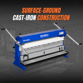 40-inch 3-in-1 Pan and Box Brake – Slip Roll, Shear, Bending Machine for Sheet Metal, 20 Gauge Mild Steel, Adjustable Fingers, Heavy Duty, Metalworking, Fabrication, Rolling, Bending