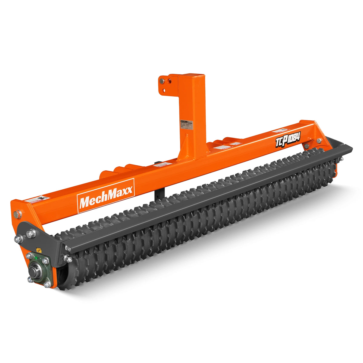 84" Cultipacker with 37 Ductile Iron Wheels, Scraper Bar Included, Category 1 and 2, 3 Point Hitch Tractor Attachment, TCP1084