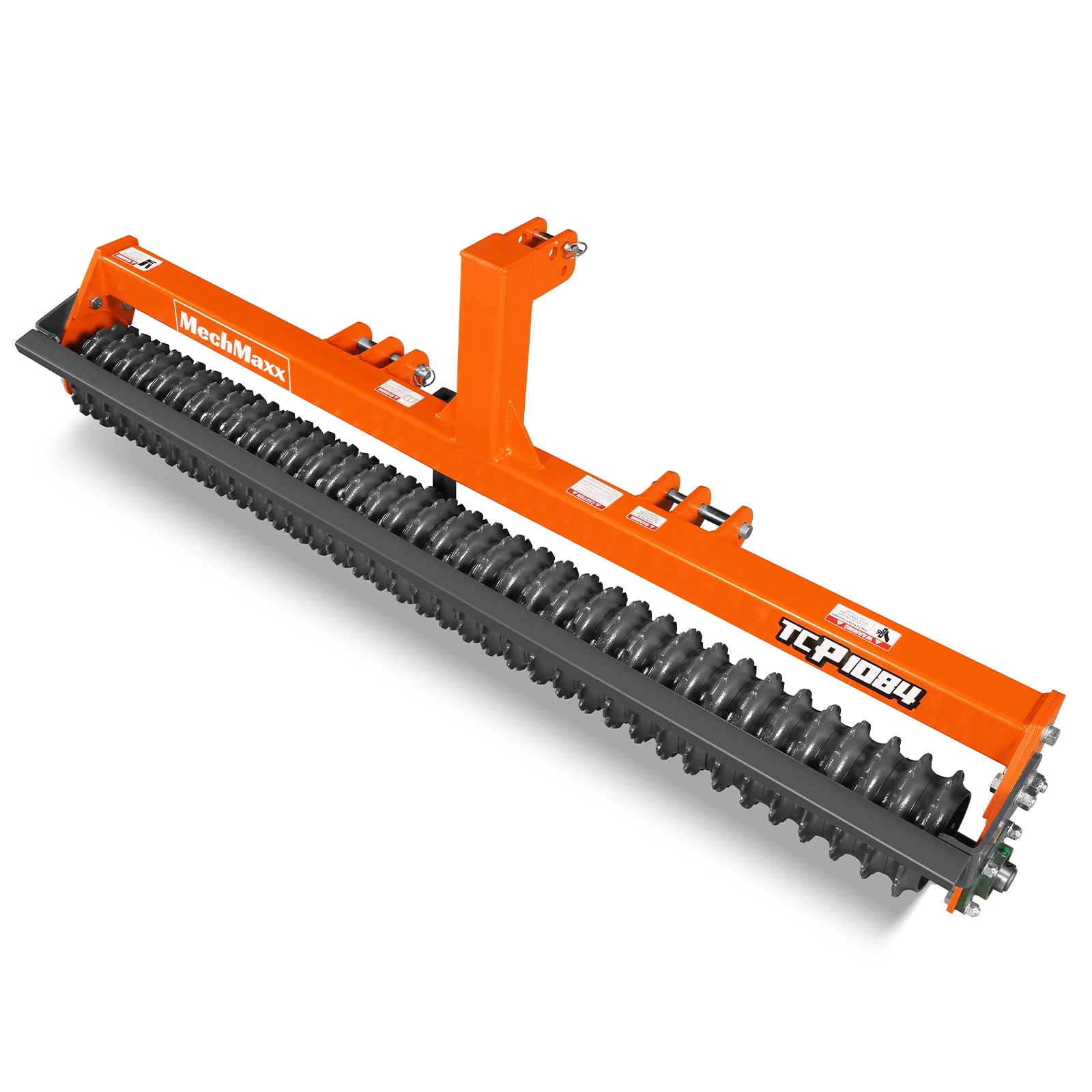 84" Cultipacker with 37 Ductile Iron Wheels, Scraper Bar Included, Category 1 and 2, 3 Point Hitch Tractor Attachment, TCP1084