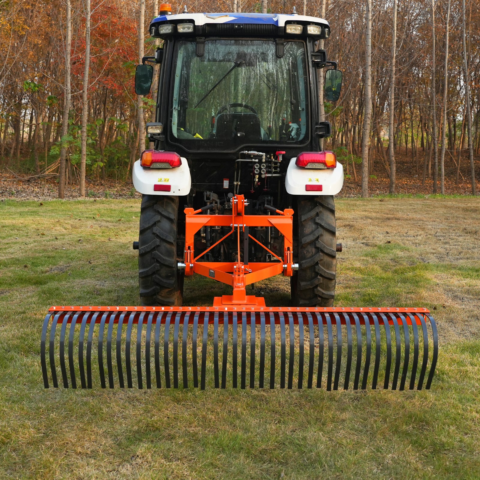 84" Landscape Rake with 42 Tines 3 Point Hitch Tractor Attachment, LR84