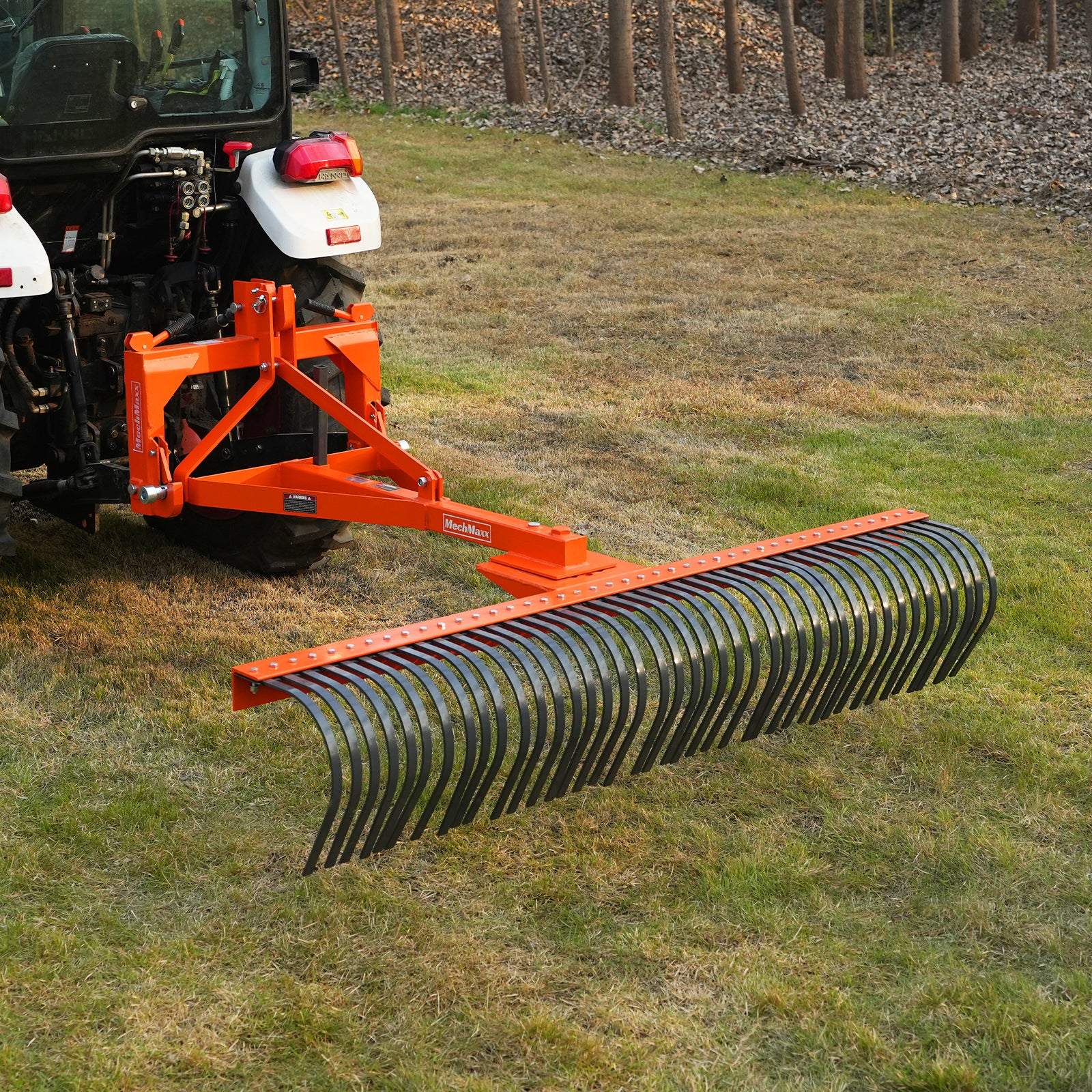 84" Landscape Rake with 42 Tines 3 Point Hitch Tractor Attachment, LR84