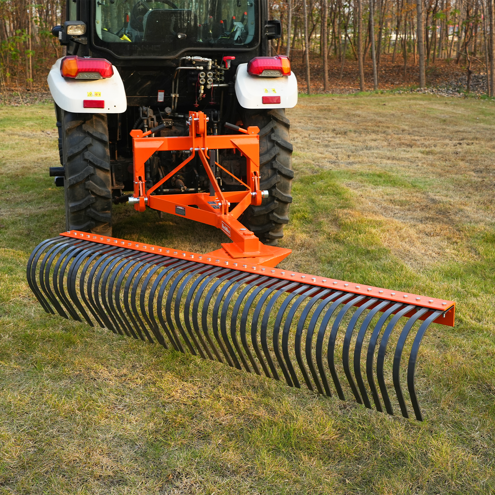 84" Landscape Rake with 42 Tines 3 Point Hitch Tractor Attachment, LR84