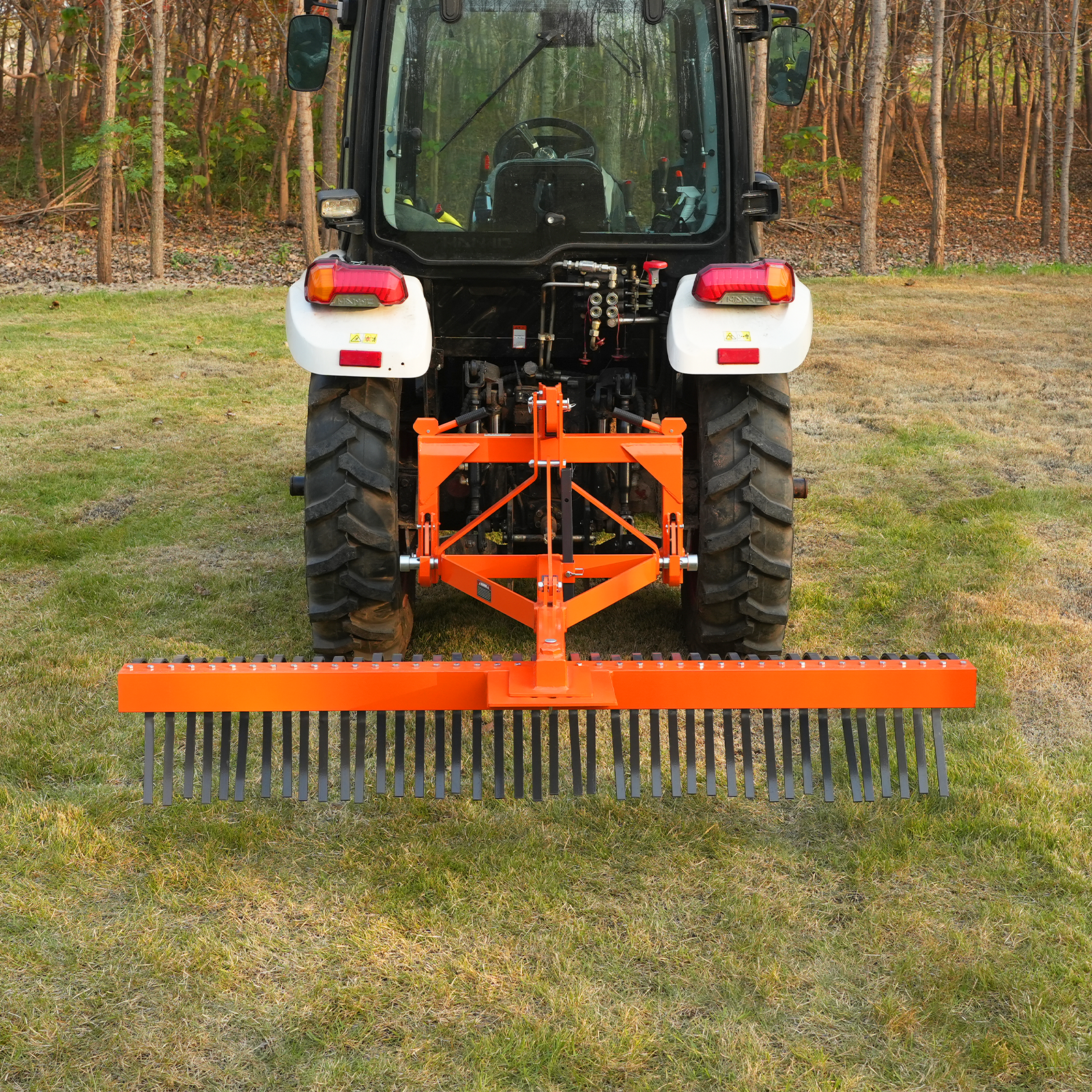 84" Landscape Rake with 42 Tines 3 Point Hitch Tractor Attachment, LR84
