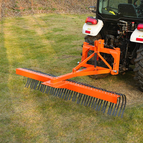84" Landscape Rake with 42 Tines 3 Point Hitch Tractor Attachment, LR84