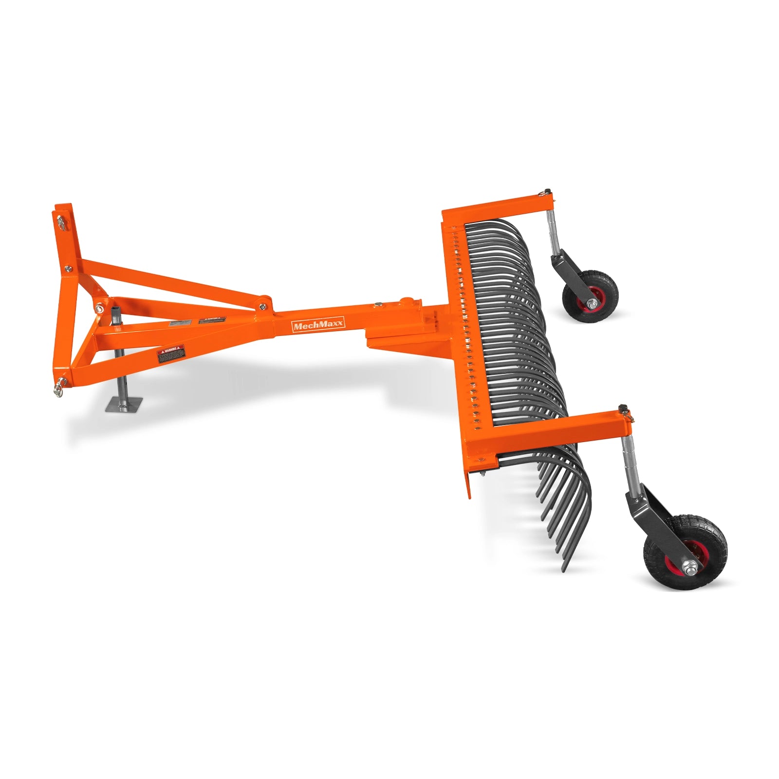 84" Landscape Rake with Bolt-On Wheels & 42 Tines 3 Point Hitch Tractor Attachment, LR84W