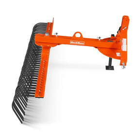 84" Offset Landscape Rake with 42 Tines 3 Point Hitch Tractor Attachment, LRA84