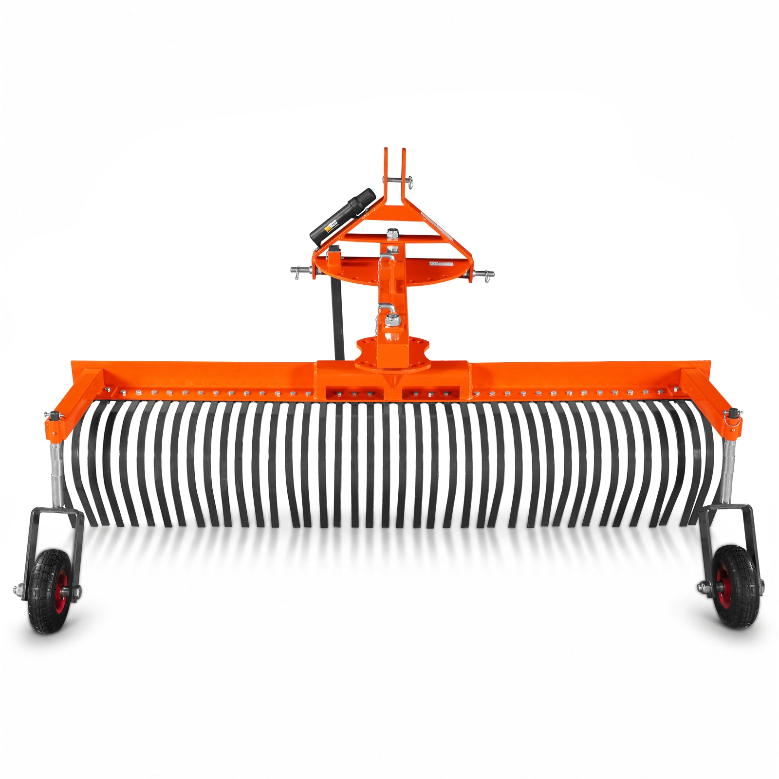 84" Offset Landscape Rake with Bolt-on Wheels & 42 Tines 3 Point Hitch Tractor Attachment, LRA84W