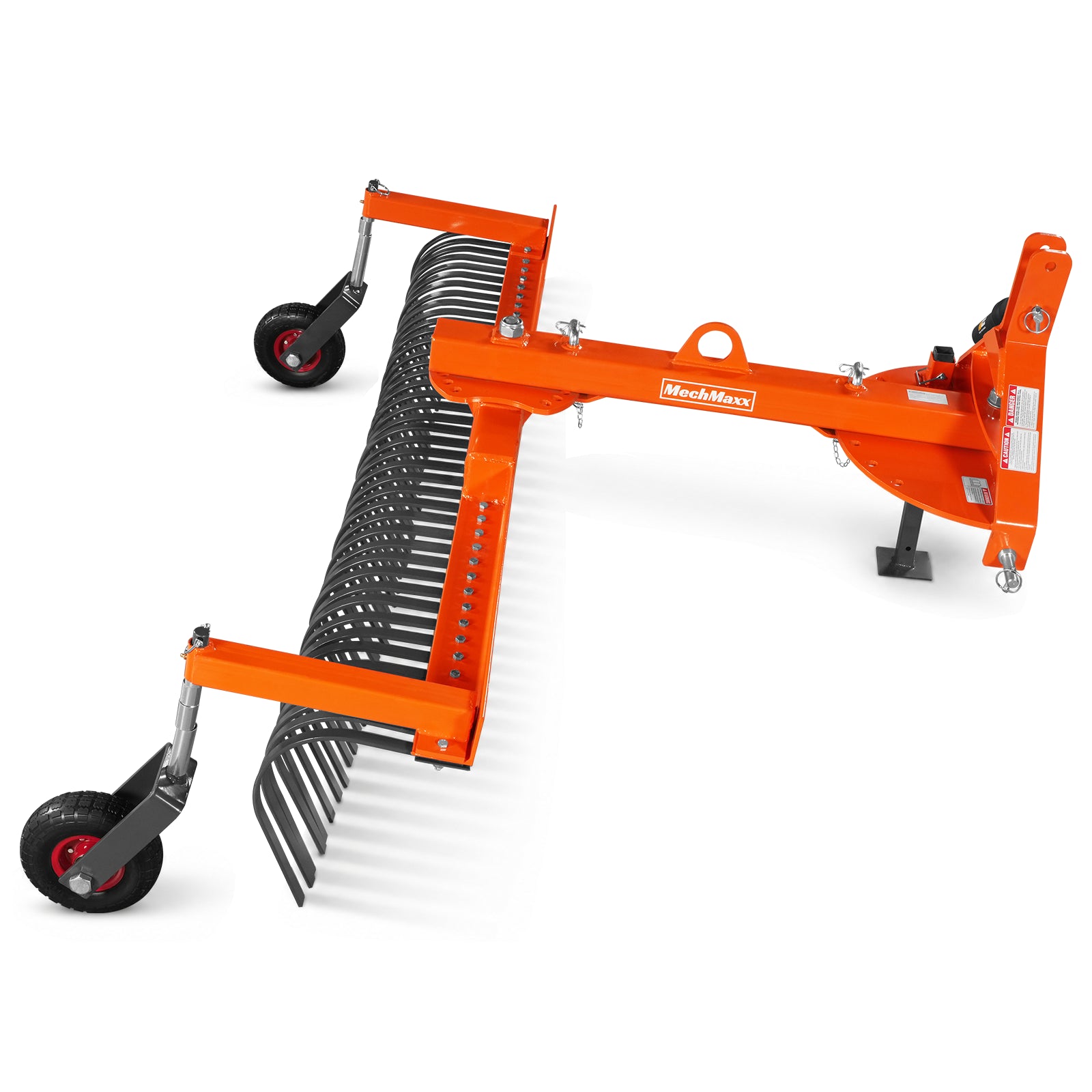 84" Offset Landscape Rake with Bolt-on Wheels & 42 Tines 3 Point Hitch Tractor Attachment, LRA84W