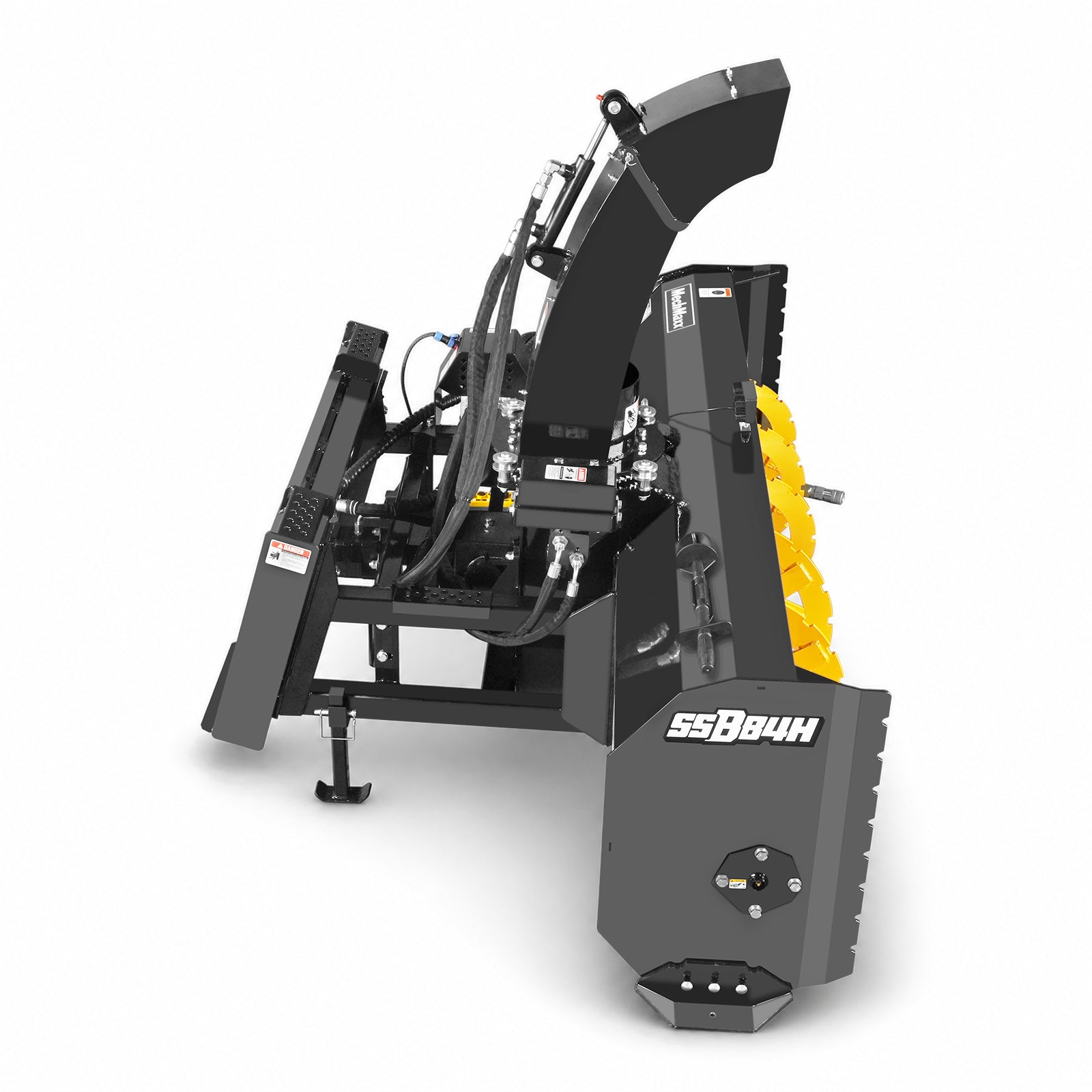84" Hydraulic Skid Steer Snow Blower, 16–24 GPM, Hydraulic Chute Rotator & Deflector, 24" Impeller, SSB84H