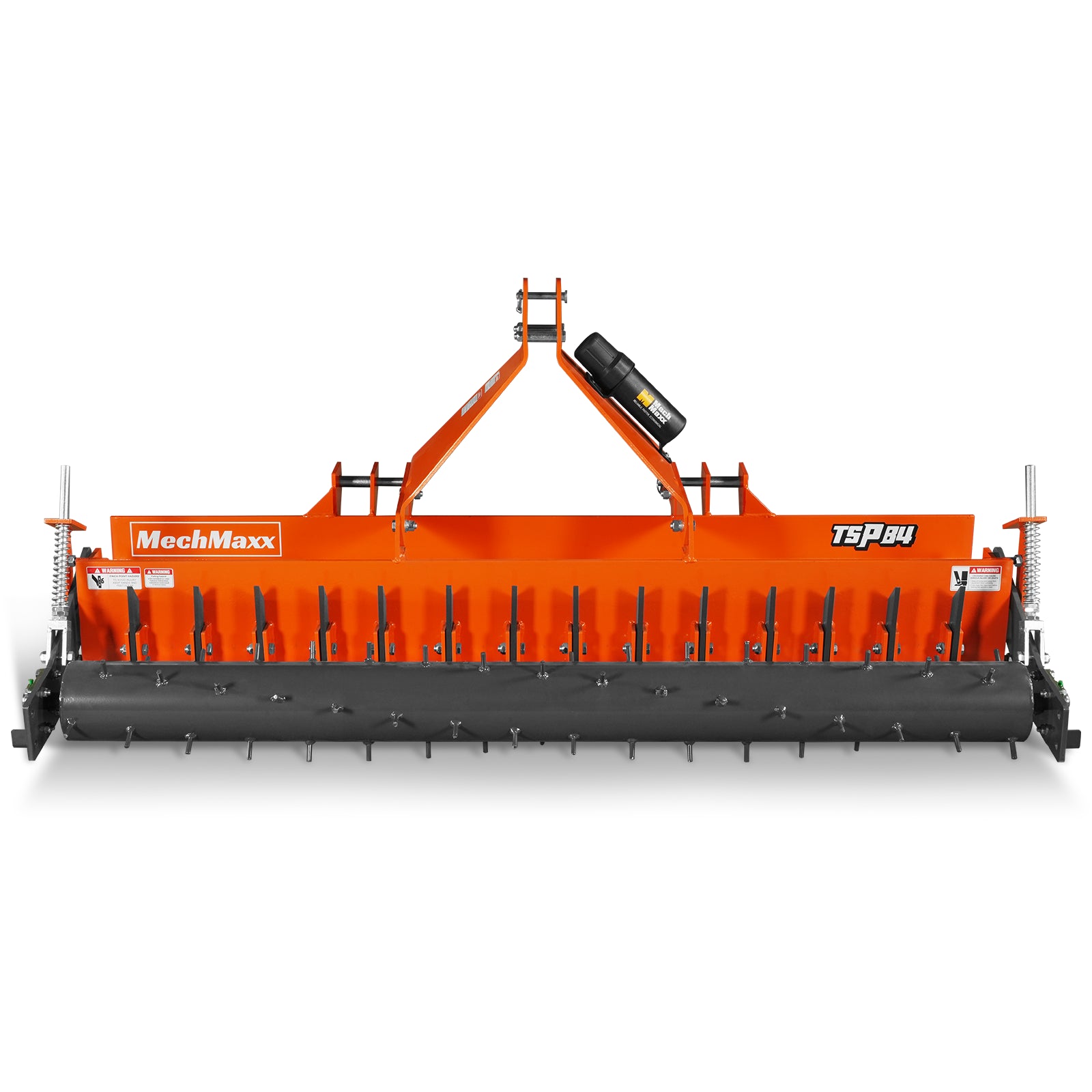 84" Soil Pulverizer, Single Spiked Roller, 29 Shanks, Category 1 and 2, 3 Point Hitch Tractor Attachment, TSP84