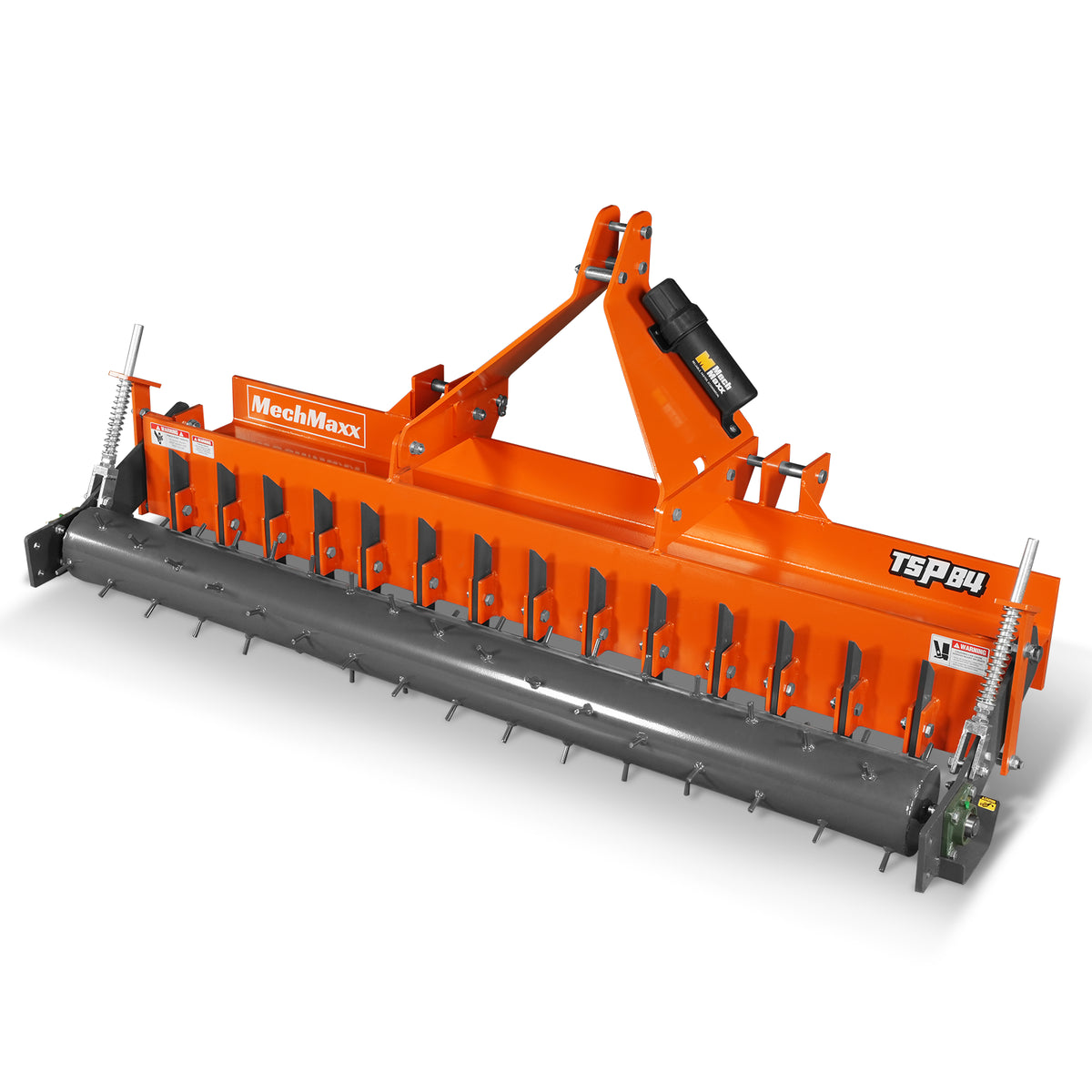 84" Soil Pulverizer, Single Spiked Roller, 29 Shanks, Category 1 and 2, 3 Point Hitch Tractor Attachment, TSP84