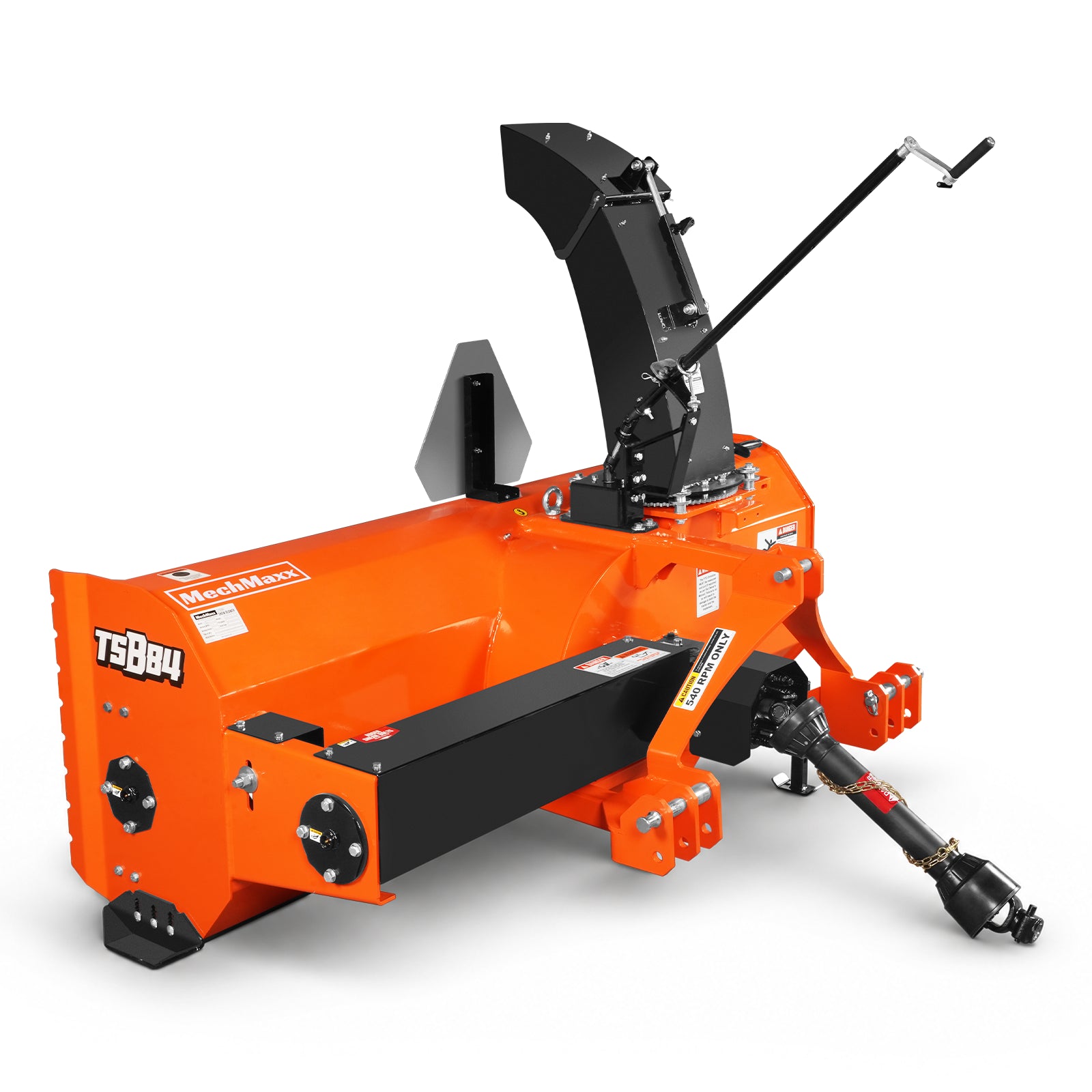 84" 3 Point PTO Snow Blower 24" Impeller Diameter 360° Snow Chute (PTO Shaft Included with Slip Clutch), 30-65 HP, TSB84T