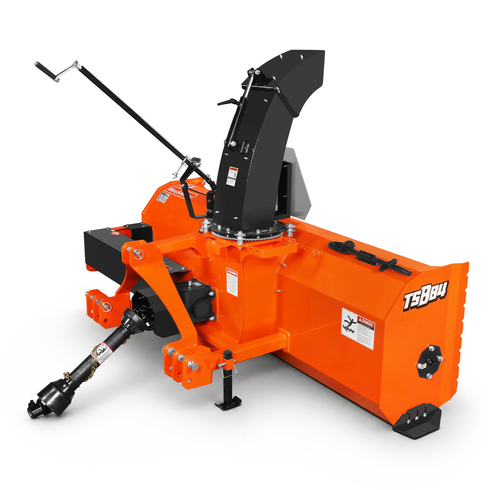 84" 3 Point PTO Snow Blower 24" Impeller Diameter 360° Snow Chute (PTO Shaft Included with Slip Clutch), 30-65 HP, TSB84T