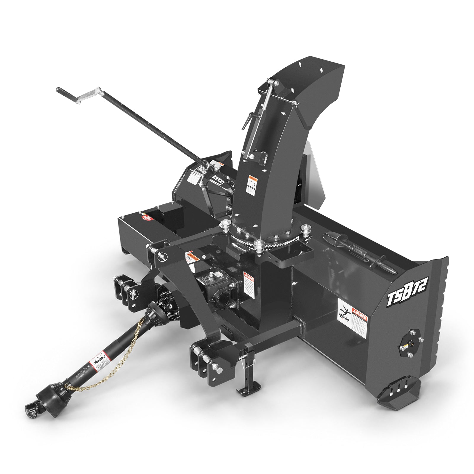 72" 3 Point PTO Snow Blower 24" Impeller Diameter 360° Snow Chute (PTO Shaft Included with Slip Clutch), 25-65 HP, TSB72