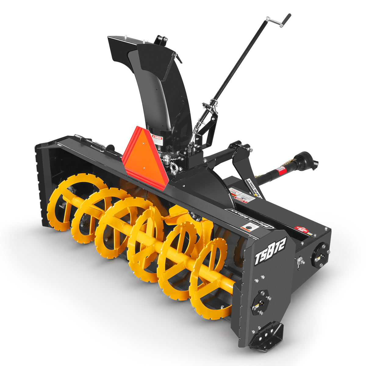 72" 3 Point PTO Snow Blower 24" Impeller Diameter 360° Snow Chute (PTO Shaft Included with Slip Clutch), 25-65 HP, TSB72