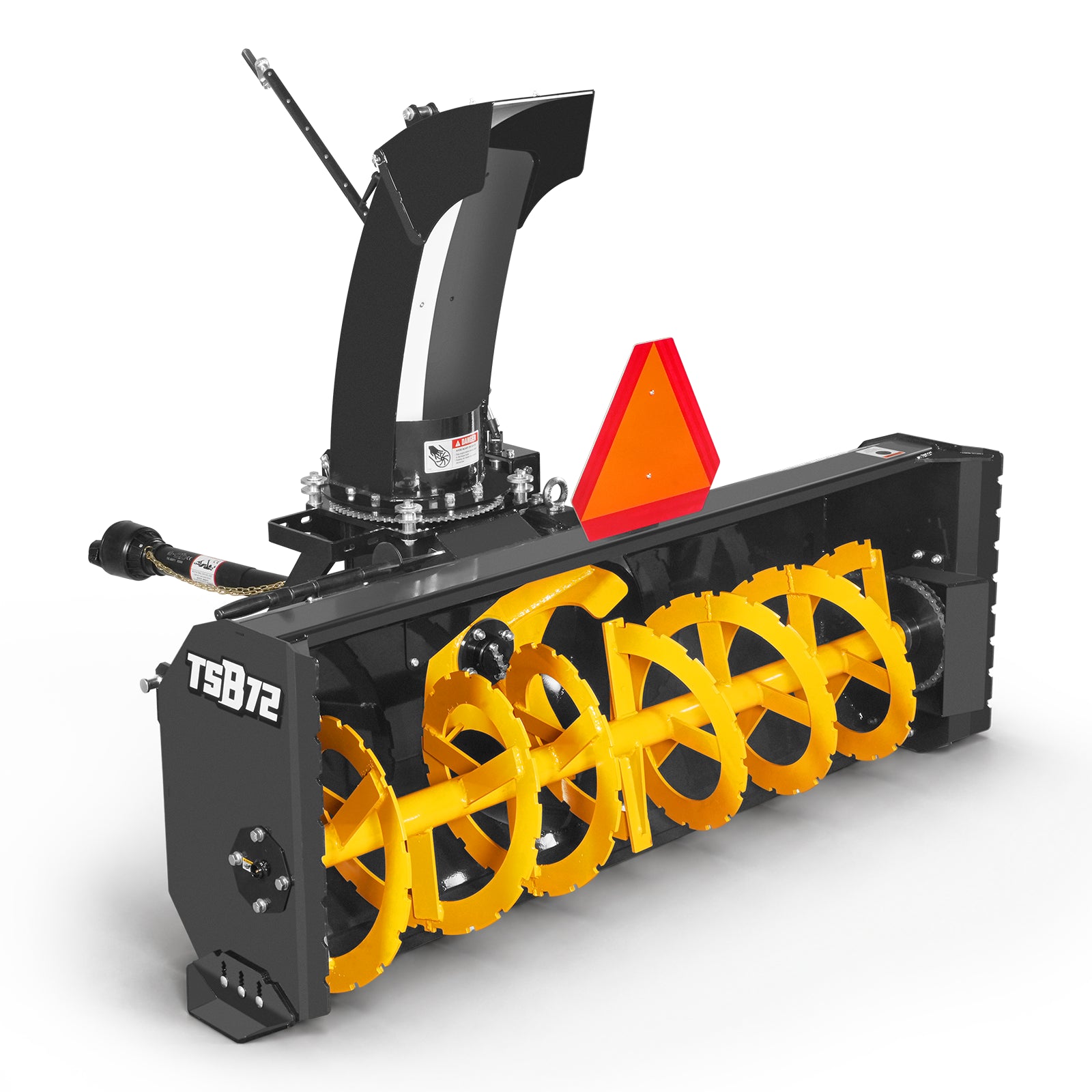 72" 3 Point PTO Snow Blower 24" Impeller Diameter 360° Snow Chute (PTO Shaft Included with Slip Clutch), 25-65 HP, TSB72