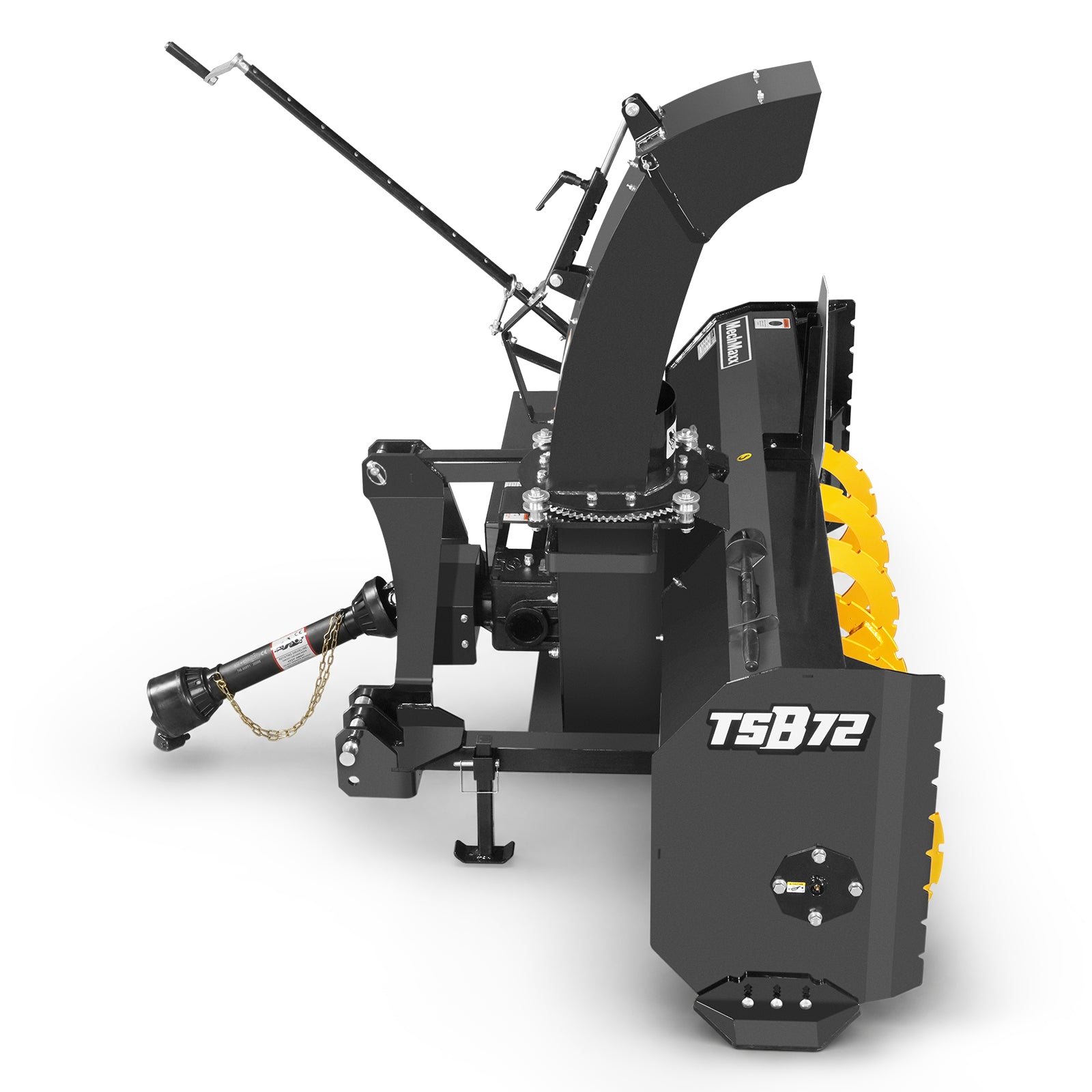 72" 3 Point PTO Snow Blower 24" Impeller Diameter 360° Snow Chute (PTO Shaft Included with Slip Clutch), 25-65 HP, TSB72