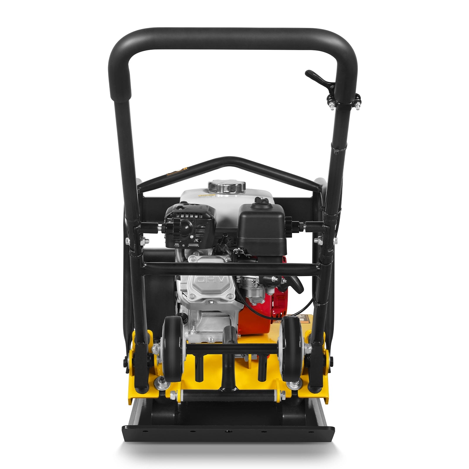Honda GX160 Vibratory Plate Compactor with Wheel Kit, 3600 lb Centrifugal Force for Soil, Gravel, Asphalt and Paver Base, PC90H