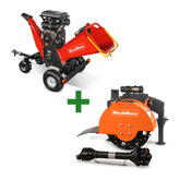 3-Point PTO Stump Grinder & 8 inch ZONSEN E-Start 1000cc 35hp Gas Powered Wood Chipper  Combo,SG24 & B200