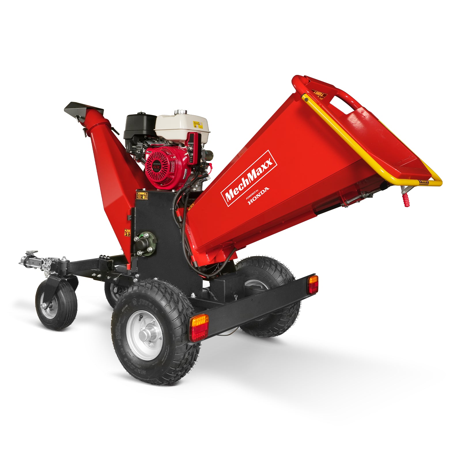 6 inch HONDA E-Start Gasoline Engine Powered 4 - Wheel Drum Wood Chipper with Taillight , B150