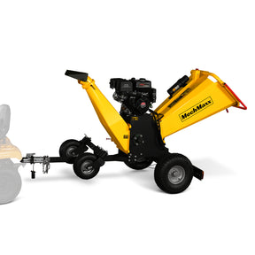 6 inch DUCAR E-Start 420cc 15hp Gas Powered 4 - Wheel Drum Wood Chipper with Taillight , B150