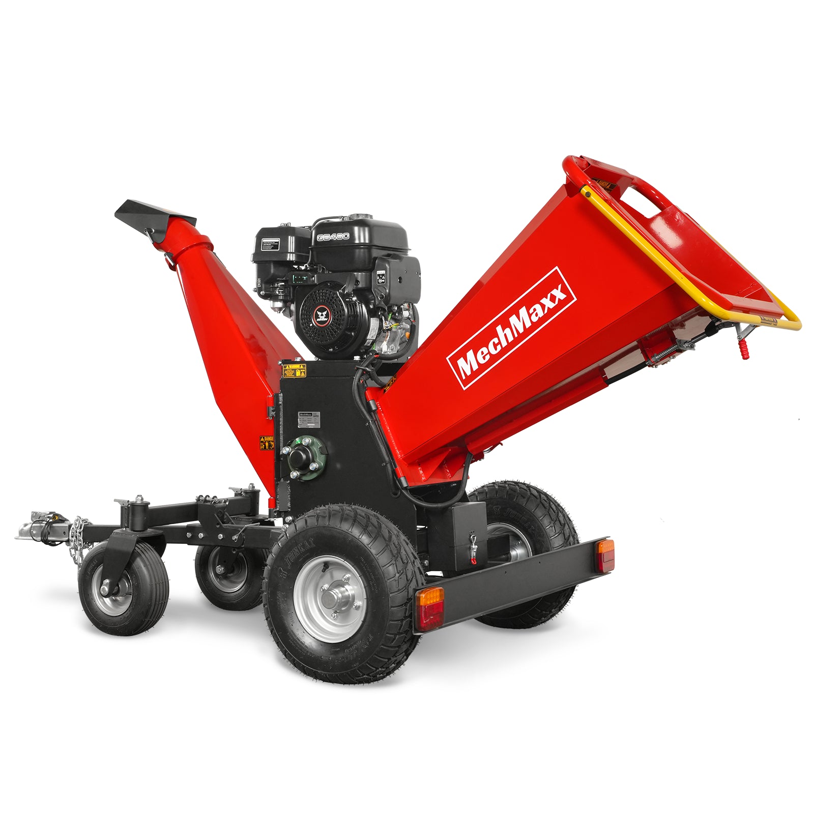 6 inch ZONSEN E-Start 459cc 15hp Gas Powered 4 - Wheel Drum Wood Chipper with Taillight , B150