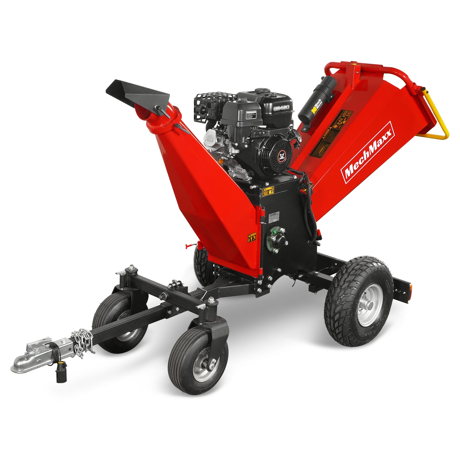 6 inch ZONSEN E-Start 459cc 15hp Gas Powered 4 - Wheel Drum Wood Chipper with Taillight , B150