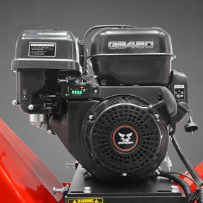 6 inch ZONSEN E-Start 459cc 15hp Gas Powered 4 - Wheel Drum Wood Chipper with Taillight , B150