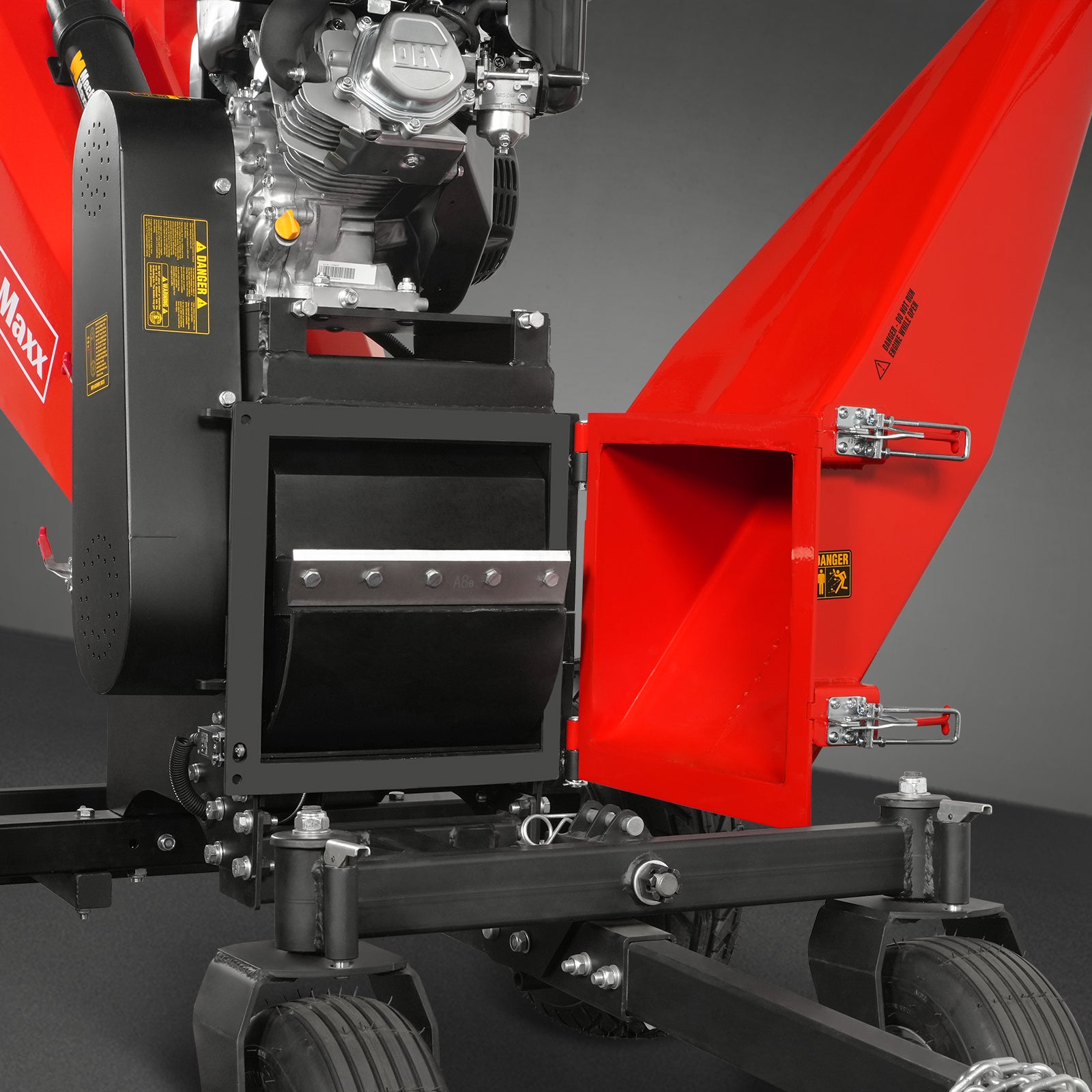 6 inch ZONSEN E-Start 459cc 15hp Gas Powered 4 - Wheel Drum Wood Chipper with Taillight , B150